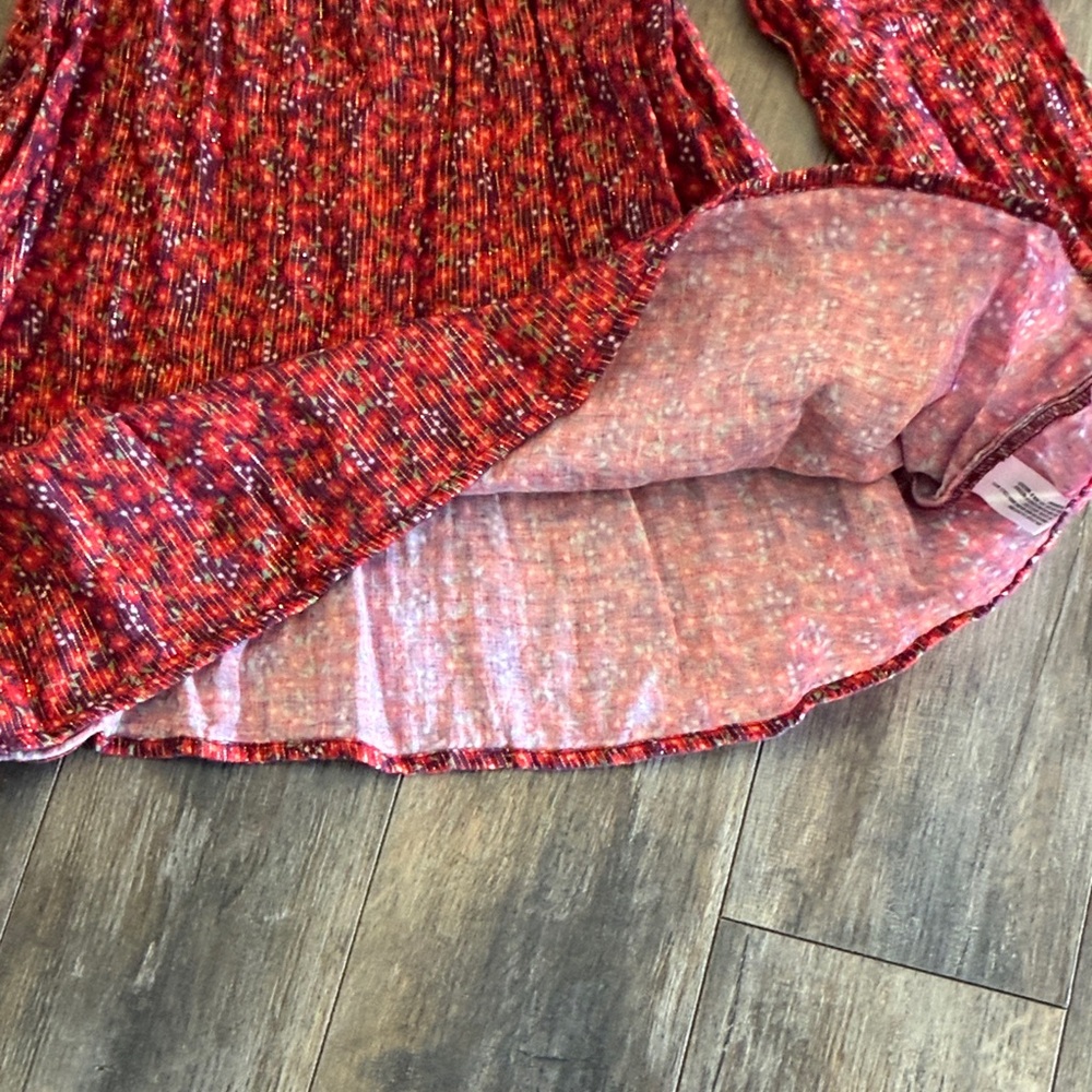 Cat & Jack Vibrant Red Floral Long Sleeve Dress - Picture 4 of 10